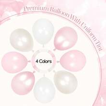 139pcs Pink Bow Balloon Arch Kit With Clear Light Pearl Pink And White Balloons For Coquette Bow Themed Bridal Babyshower Wedding Birthday Party Decorations - Multicolor - View 4
