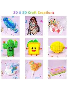 24 Colors, Approx. 6000pcs Mini Beads Craft Set - Safety Pin Beads Kit, 3D Pixel Mosaic Fuse Beads, DIY Craft Decoration Set, High Quality Fusible Glass Beads, Suitable For Creative Art Projects And Home Decor