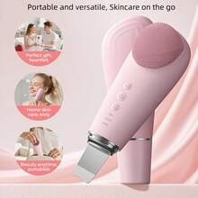 2-In-1 Electric Face Scrubber Silicone Facial Cleansing Brush, Exfoliator Scrubber & Cleanses Skin Tools, Waterproof Face Brush Exfoliating Deep Cleaning Massager - 粉色 - 查看 6