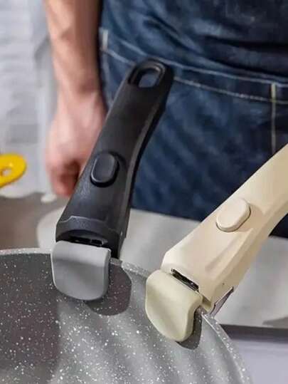 Förtjockad universalklämma för kastrullhandtag - Värmebeständig, avtagbar, kastrullklämma för kök och utomhusbruk, lyftverktyg i metalllock, ergonomiskt grepp, lätt att fästa/ta bort, hävarmsmekanism, lämplig för de flesta kastruller och stekpannor för inomhus- och utomhusbruk | Skållningssäker och halkfri design