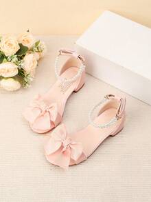 1 par de sandalias de tacón alto con decoración de lazo para chicas de talla grande, cómodas para uso diario y al aire libre, adecuadas para actuaciones de baile, bodas, fiestas, zapatos de princesa - Rosa - Ver 7