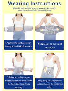 1 buc. pernă reglabilă pentru spate, cu cârlig și buclă antiderapantă, gri, unisex, confortabilă și caldă, potrivită pentru sport/acasă/serviciu, aplicabilă de Crăciun, suport pentru spate