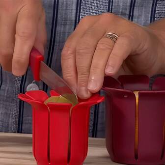 1/3 st frukt- och grönsaksskärare - Jämnt skärande i 8 bitar | Lättrengörlig köksredskap i flera storlekar för fruktskärning i hemmet