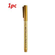 10pcs Golden And Silvery Art DIY Metal Waterproof Permanent Paint Marker Pens1.5mm Craftwork Resin Mold Pen Art Painting Student Supplies Suitable For Holiday Decoration And Art Office Use Back To School