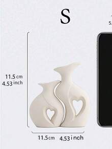 2 Sets Of Hollow Heart-Shaped Resin Vases–Minimalist Decorative Sculptures For Living Room, Bedroom, Entrance Or Gifts | White And Black Modern Home Decoration, Suitable For Winter, Graduation, New Home And New Year. Room Decor Flower Vase Glass Vase