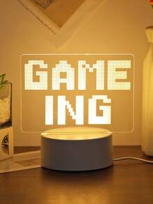 1pc Gaming Style 3D Acrylic Night Light With Headphone And Gamepad Pattern, Perfect Decor For Gaming Room And Bedroom, Ideal Birthday Gift For Gamers, Friends And Family, Room Decor Night Light, Great Valentine's Day Gift