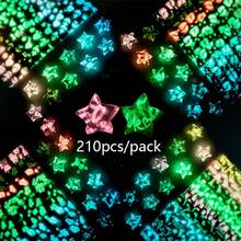 1 Pack (210 Sheets) Glow-In-The-Dark Star Origami Paper - Double-Sided Colorful Starry Sky Design, Craft For Kids, Art Set, Party Supplies, Christmas Gift (Requires Lighting To Glow In The Dark) - Multicolor - View 13