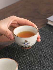 1/2/4/6件套汝窑陶瓷茶杯，宫廷风格陶瓷茶杯，家用客用茶杯，功夫茶杯，大师杯，茶道饮具，红茶杯，咖啡杯，礼品杯