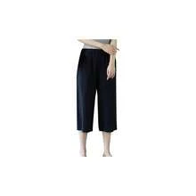 Pantalones Casuales, para Mujer, de Largo 3/4, Cintura elstica, Pierna Recta, Color Liso, con pantaln de Playa Informal. - inicial - Ver 1