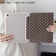 单件装书本式棕粉色波点保护套 - 翻盖式设计，带多角度支架，防震硅胶背壳，粉彩波点图案保护套，带笔槽，兼容 iPad 10.9/10.2/Air 第五代/Pro 11/第十代/9.7/Air 2/iPad（第七代）/iPad（第八代）/iPad Air 4/5/iPad Pro 11/iPad 第十代 10.9 英寸 2022 款智能保护套 - 彩色 - 查看 7