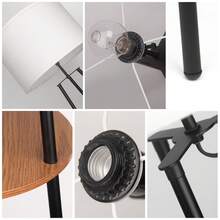 HonoDing Tripod Floor Lamps For Living Room, Mid Century Floor Lamp With Shelf, 62" Standing Lamp Modern Floor Lamp With Beige Linen Texture Shade For Living Room, Bedroom, Office - 查看 9