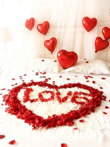 500/1000片人造玫瑰花瓣，仿真玫瑰花瓣，浪漫手工散花，无纺布材质，层叠花瓣，散花，告白花材，适用于情人节、婚礼等场合 - 彩色 - 查看 1