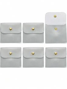1 pièce Pochette de rangement portable pour bijoux, boucles d'oreilles, bagues et colliers. Cadeau pour la petite amie, essentiel de voyage - Beige - Voir 15