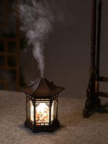 Chinese Pavilion Humidifier With Ultrasonic Mist System - USB-Powered Air Moisturizer, Modern Asian Decorative Night Light For Home, Office, Or Meditation Room - Elegant Tabletop Or Floor-Standing Design, Office Humidifier, Stylish Night Light - 彩色 - 查看 7