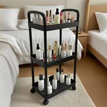 5/4/3层多功能储物推车，360°旋转，承重力强，多层置物架，适用于厨房、卧室、客厅、浴室和户外露营，塑料材质，多功能储物推车 | 时尚现代置物架 | 坚固耐用的储物架，是圣诞节、新年礼物、厨房用品、厨房配件和厨房工具的理想之选 - 彩色 - 查看 8