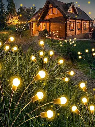 Solar Lights Outdoor Waterproof 1 Pack, Upgraded Outdoor Solar Lights For Yard Patio Garden Decor, Solar Lights For Outside Gardening Supplies, 10 LEDs Firefly Garden Lights Solar Powered Outdoor For Yard Patio Lawn, Swaying Pathway Lights, Perfect Gardening Gifts For Women, Holiday And Christmas Decoration