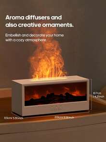 1pc 150ml USB Powered Fireplace Aroma Diffuser, Ultrasonic Flame Humidifier, Campfire Essential Oil Diffuser With LED Light & Remote Control, Suitable For Home, Office, Birthday, Christmas Gift Decor - Multicolor - View 9