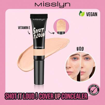  MISSLYN-SHOT IT LOUD! Corrector, Líquido Corrector, Iguala el Tono de la Piel, Contiene Pigmentos Reflectantes de Luz y Complejo Hidratante, Corrector Multiusos, Textura Ligera, Alta Cobertura, Maquillaje de Larga Duración