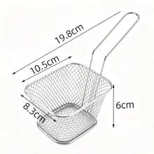 Mini Square Fry Baskets (1/3/5 Pieces Pack), Food Fry Baskets, French Fry Baskets, Food Serving Baskets. Ideal For Frying Chicken And French Fries In Kitchens, Cafes And Restaurants.,New Years Eve Party,Holiday - Silver - View 9