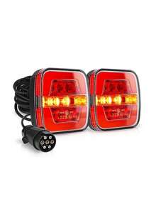 1 Luz cuadrada LED multifuncional para remolque Drag 2, luces de frenado externas intermitentes universales resistentes a impactos para camiones de servicio pesado - Multicolor - Ver 8