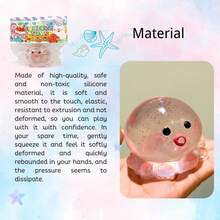 Crystal Glitter Octopus Taba Squishy Toy – Adorable Taba Stress Buster, Kawaii Desk Fidget Ball For Office & Gifting (Color May Slightly Differ.) - 章魚藍 - 查看 5