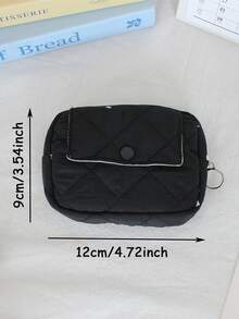 1个带衬垫的CCD相机收纳包，绣花蝴蝶结图案零钱包，迷你相机保护套，翻盖零钱包，大容量卡包，可爱格子口红包，时尚黑色卡包相机收纳包 - 彩色 - 查看 11