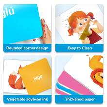 54 tarjetas ilustradas para niños en español, con patrones de dibujos animados lindos, animales, frutas, colores, reconocimiento de órganos y palabras de aprendizaje temprano, regalos de aprendizaje temprano para niños - Multicolor - Ver 10