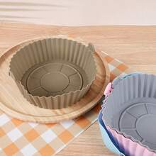 1pc Round Silicone Mat, Suitable For Air Fryer And Oven, Reusable, Non-Stick Baking Mat - Multicolor - View 5