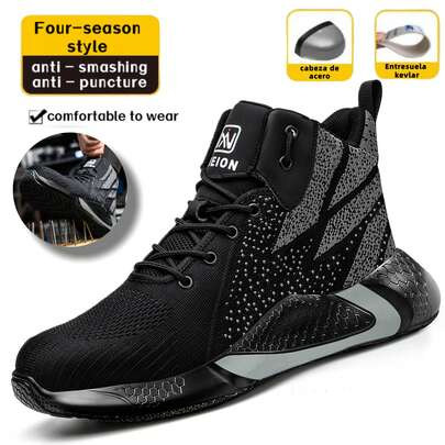 Botas De Trabajo,Transpirables Tenis De Trabajo Industrial,Zapato De Trabajo Hombre,suela de goma antideslizante y resistente a la abrasión, amortiguación, resistente al desgaste