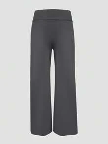 Sodalemon Women's Seamless Fitness Yoga Pants, Butt Lifting Loose Wide Leg Sportswear, Yoga Dance Training Flared Leggings - Grey - View 3