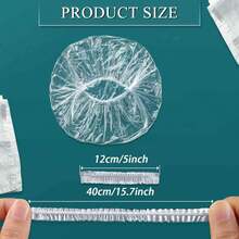 30/98/198pcs Shower Cap, Bathing Cap, Waterproof Elastic Thick & Large Shower Cap, Convenient To Carry, Salon Shower Cap, Hair Care Cap - White - View 2