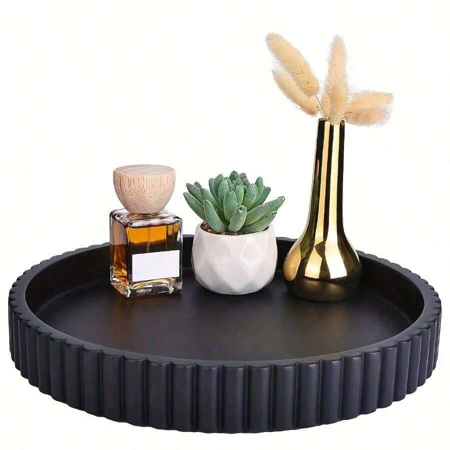 Round Decorative Tray, Suitable For Coffee Table Decor - Wooden Round Serving Tray, Home Decor Tray - Coffee Table Decor - Decorative Tabletop Tray - Center Piece Tray - Multicolor - View 1