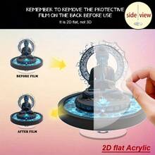 2D Rotating Buddha Statue Meditation Decor, Non-Electric Rotating Lotus Base, Acrylic Buddhist Sculpture Suitable For Home, Yoga Studio, Office To Create A Peaceful Ambiance