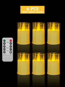 6/12/24支装无焰蜡烛灯，带遥控器/定时器，电池供电LED蜡烛，闪烁蜡烛，许愿蜡烛灯，暖白光，适用于家居、求婚、婚礼、派对、圣诞节、万圣节、情人节、礼物、节日装饰 - 金色 - 查看 13