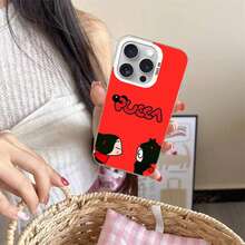 Funda de Teléfono a Prueba de Golpes Plateada Elegante de Muñeca China Pucca y Garu para 17,16,15,14,13,12,11 Pro Max, Plus - Z1 - Ver 6