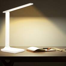 1-Pack LED Touch Switch White Folding Desk Lamp, Suitable For Bedroom Bedside And Study Reading Scenes, With Eye Protection And Night Light Functions, Supports USB Plug-In And Brightness Adjustment - 白光 - 查看 2