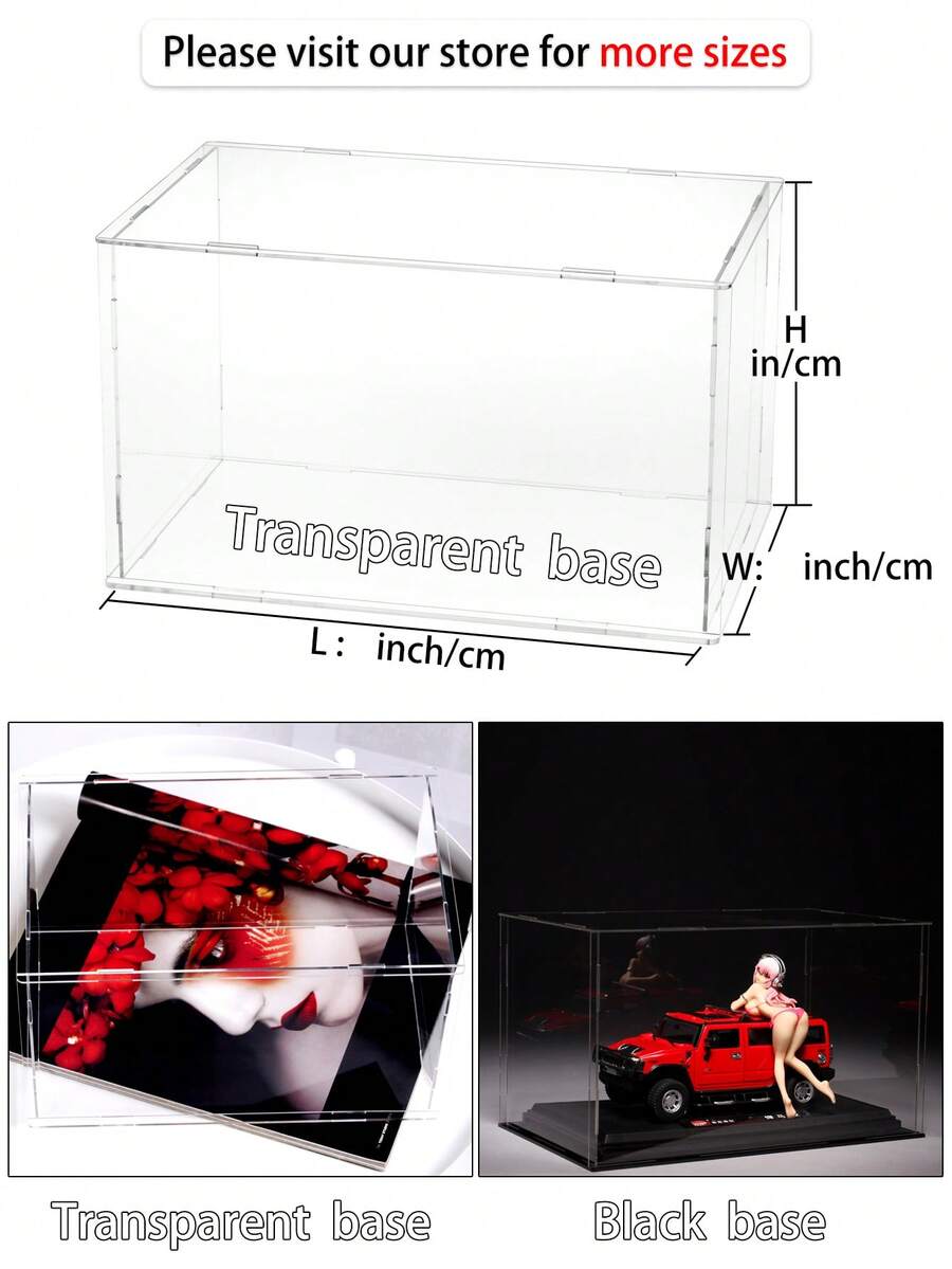 组装式亚克力展示盒 - 立式收纳架，适用于娃娃、收藏品和小雕像 - 透明立方体