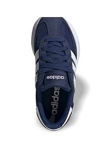 Adidas Run 70s 2.0 女款(GS)青少年运动鞋 透气轻便 弹性好 多功能 运动户外 日常上学 蓝色 白色 JI2267 - 藏藍色/白色 - 查看 4