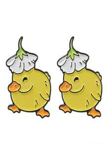 1pc Cute Little Yellow Duck Brooch - Essential Accessory For Weddings, Graduations And Parties - A Charming Gift For Her! - Yellow - View 1