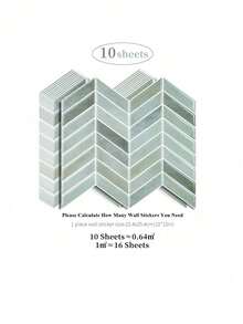 1/4/10/20片装防水自粘防溅瓷砖，10英寸 x 10英寸，适用于厨房和浴室 - 彩色 - 查看 10