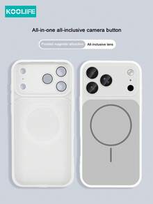 Koolife 1 件装硅胶全包保护壳，带磁环，兼容 Apple 17 Pro Max，纯色，防摔，内置镜头保护膜，PC+TPU 材质，兼容 Apple 17 Pro Max/ 17/ 17 Pro - 白色 - 查看 6