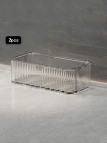 1 pieza, Caja de almacenamiento de maquillaje, Caja de almacenamiento de cosméticos transparente de material PET de lujo con múltiples compartimentos y cajones, para escritorio, baño, oficina, productos de cuidado de la piel, cosméticos y brochas de maquillaje. - Multicolor - Ver 15