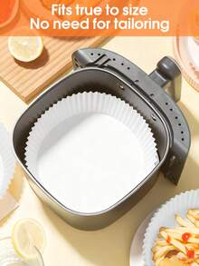 50 piezas de hojas de papel desechables para freidora de aire, papel cuadrado y redondo a prueba de aceite para freír con aire, hornear, cocinar, asar al aire libre