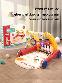 2-In-1 Baby Piano Walker - Soft Glowing Piano Keys, LED Light Design, Multifunctional Early Education Toy, Helps Baby Practice Independent Walking