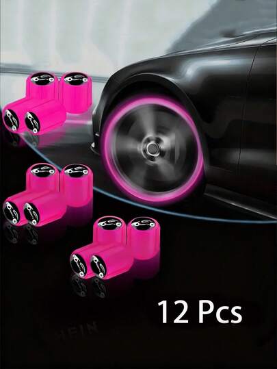 12/8pcs Fluorescent Tire Valve Stem Caps, Valve Caps For Car, Bike - Light Up Your Ride With These Unique Car Gifts!