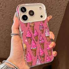 1pc Fashionable Premium MinimalistPremium Minimalist Style Phone Case Ice Cream Cone Cartoon Pattern Phone Case, Ins Style Fashion Cute Sweet Fun Style, Suitable For IPhone 17/16/15/14 PLUS/13/12/11 PRO MAX, Great Gift, Daily Essential, Fashion Phone Case, Fun Pattern, Sweet Aesthetics, Durable Shell, Comfortable Fit, Phone Case, Fashion Enthusiast - Style1(1PC) - View 6