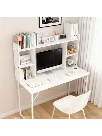 一款家用办公电脑桌，可放于客厅，书房，可当简易书架，多储物格功能简约美观设计，可当化妆台使用，桌子稳定不摇晃，多款规格80/100/120cm