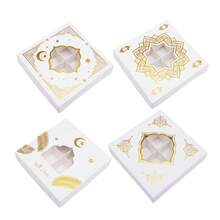 16个/包 中秋节16格窗箔纸白纸板枣子巧克力饼干糖果包装纸盒，节日派对DIY烘焙礼品盒 - 彩色 - 查看 6