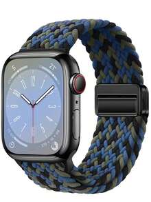 18/20/22mm 磁性尼龙表带，兼容三星 Watch7 和 GT6 | 38-49mm 快拆表带，适用于 Ultra3/S11-S1 SE - 磁吸扣藍迷彩 - 查看 14