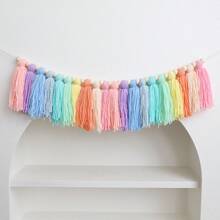 Guirnalda de borlas de colores del arcoíris, bandera de borlas de colores, decoración colgante de pared de estilo bohemio para el hogar, decoración de corona de flores de borlas de colores para el aula, cada guirnalda de bandera de flores de borlas de colores es adecuada para decoración de bodas, fiestas de cumpleaños, decoración de habitaciones, decoración navideña, decoración de pasteles, decoración de cumpleaños, relleno de bolsas de regalo, artículos a granel pequeños, artículos de regalo, recuerdos de fiesta para adultos, decoración de fiestas, recuerdos de despedida de soltera, damas de honor, fiesta de ducha nupcial, artículos de boda, recuerdos de boda para invitados - Colgante de borla arcoiris - Ver 6